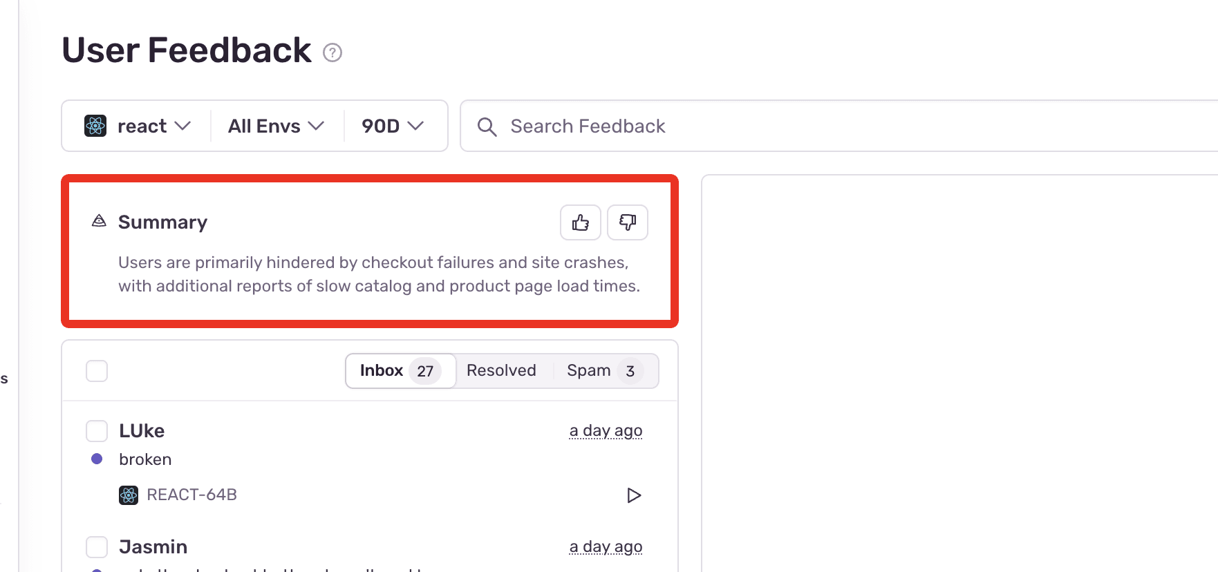 AI User Feedback Summary.